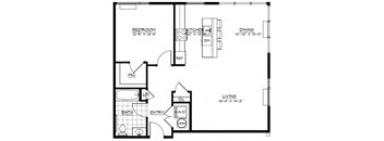 1C Floor Plan at The Botanic, Carteret, 07008