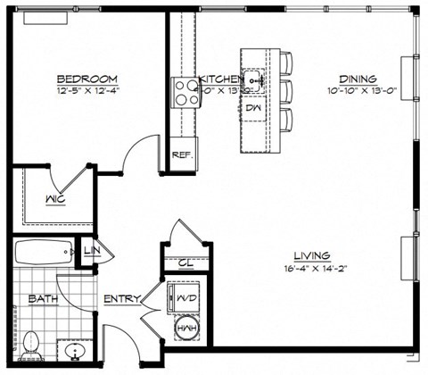 1C Floor Plan at The Botanic, Carteret, 07008