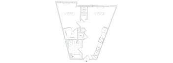 a floor plan of a home with a bedroom and a living room