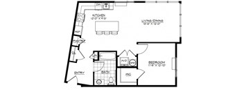 1H Floor Plan at The Botanic, Carteret, NJ, 07008