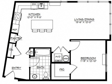 1H Floor Plan at The Botanic, Carteret, NJ, 07008