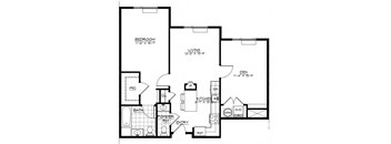 1K Floor Plan at The Botanic, Carteret, 07008