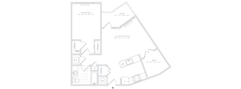 a floor plan of a 1 bedroom floor plan for an apartment