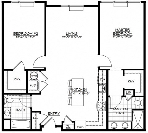 2A Floor Plan at The Botanic, Carteret