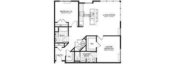 2B Floor Plan at The Botanic, New Jersey