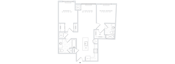 a floor plan of a home with a bedroom and a living room