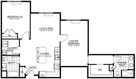 2D Floor Plan at The Botanic, Carteret, NJ, 07008