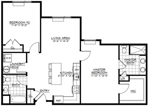 2E Floor Plan at The Botanic, Carteret, NJ