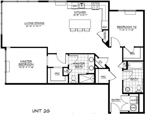 2G Floor Plan at The Botanic, Carteret, New Jersey