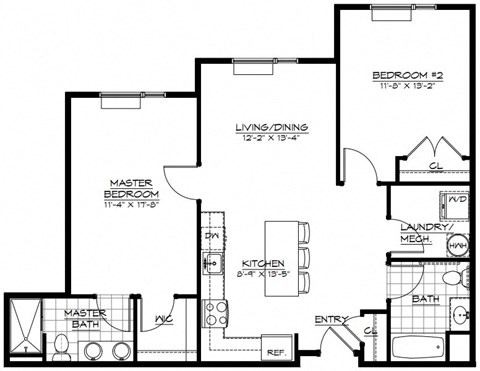 2H Floor Plan at The Botanic, Carteret