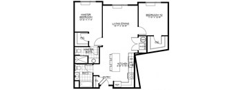 2J Floor Plan at The Botanic, New Jersey