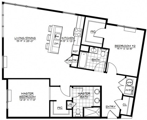 2K Floor Plan at The Botanic, New Jersey, 07008