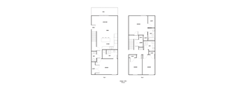 A floor plan of a two-story residential building with labeled rooms.