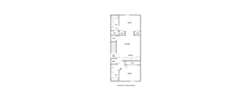 A drawing of a two-story residential building with labeled rooms.