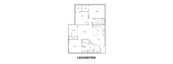 A black and white image of a floor plan for a property named Lexington.
