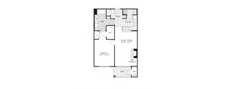 a floor plan of a 1 bedroom floor plan