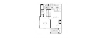 a floor plan of a 1 bedroom floor plan