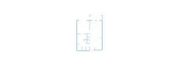 A floor plan of a house with a living room, dining room, kitchen, and two bathrooms.