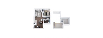 A3-L - One Bedroom One Bathroom Loft Floor Plan at The Confluence at Norwalk, Norwalk