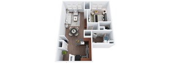 A3 - One Bedroom One Bathroom Floor Plan at The Confluence at Norwalk, Norwalk