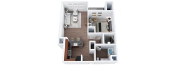 A4 - One Bedroom One Bathroom Floor Plan at The Confluence at Norwalk, Norwalk