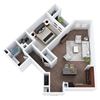 A6-1 - One Bedroom One Bathroom Floor Plan at The Confluence at Norwalk, Norwalk
