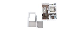 AM2-L  - One Bedroom One Bathroom Loft Floor Plan at The Confluence at Norwalk, Norwalk