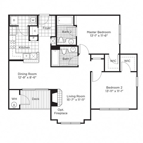 a floor plan of a house with bedrooms and a living room