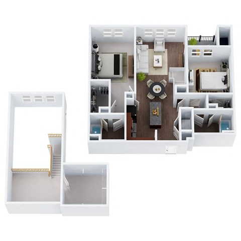 a floor plan of a house with a bedroom and a living room