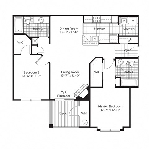 a floor plan of a house with bedrooms and a living room