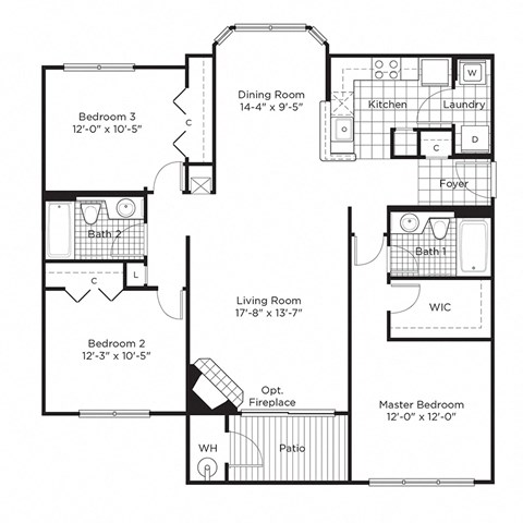 a floor plan of a house with a combination of bedrooms and a living room