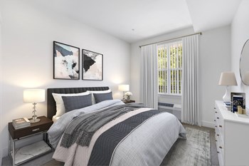 Large modern bedroom with lots of space for your stuff at Bridgepoint at Bayonne, Bayonne NJ, 07002 - Photo Gallery 2