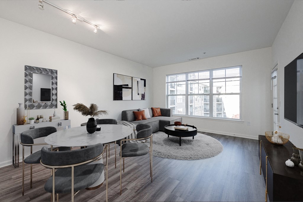 The Confluence at Norwalk Resort Style Apartments in Norwalk, CT_ Spacious Living Room