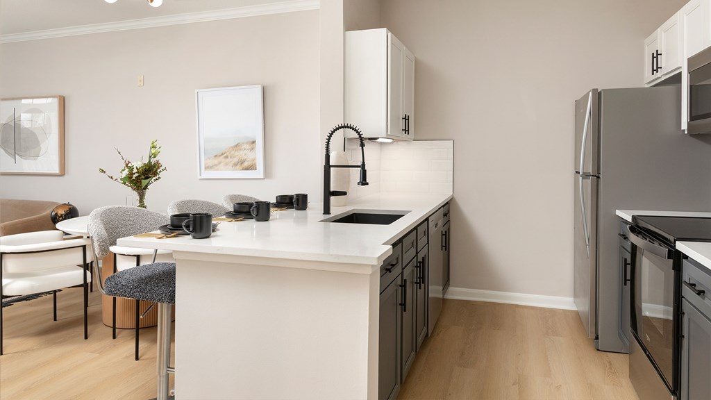 The Mews at Princeton Junction features beautifully renovated kitchens and a vibrant community.