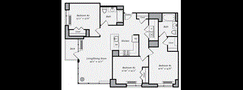 A black and white image of a house floor plan.
