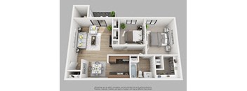 The Crown - Two Bedroom One Bath Floor Plan  at The Crest at Princeton Meadows, Plainsboro, NJ