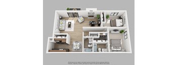 The Princeton Two Bed Two bath Floor Plan at The Crest at Princeton Meadows, Plainsboro, NJ