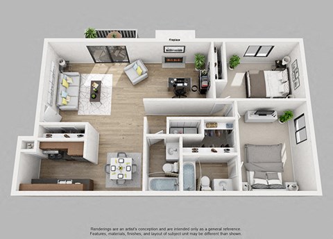 The Princeton Two Bed Two bath Floor Plan at The Crest at Princeton Meadows, Plainsboro, NJ