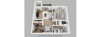 The Summit - One Bedroom One Bathroom Floor Plan at The Crest at Princeton Meadows, Plainsboro