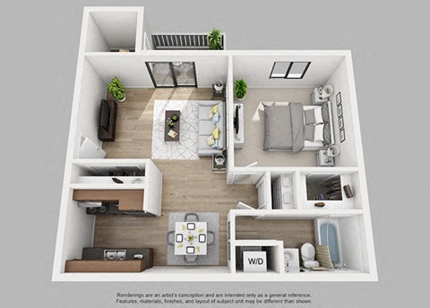 The Summit - One Bedroom One Bathroom Floor Plan at The Crest at Princeton Meadows, Plainsboro