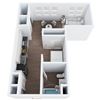 S3- Studio One Bathroom Floor Plan at The Confluence at Norwalk, Norwalk