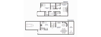 The Aspen- Two Bedroom One Bathroom Condo Floor Plan at The Village at Bridgewater, Bridgewater
