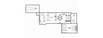 The Hickory - One Bedroom One Bathroom Floor Plan at The Village at Bridgewater, Bridgewater