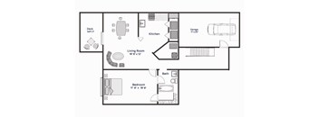 The Maple- One Bedroom One Bathroom Floor Plan at The Village at Bridgewater, Bridgewater