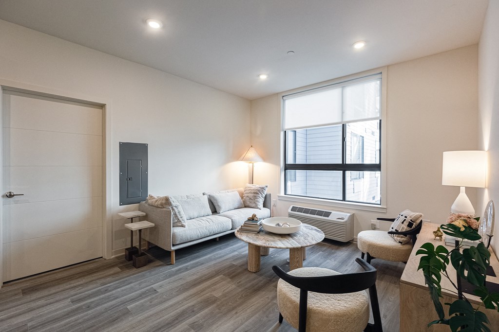 Spacious Living Room with Oversized Windows at The Botanic, Carteret