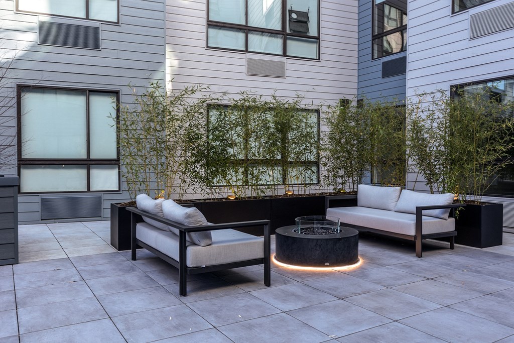 Outdoor Lounge with Firepit at The Botanic, New Jersey