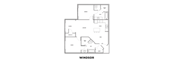 A black and white floor plan of a house layout.
