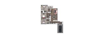A floor plan of a house with a garage.