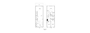 A floor plan of a two-story residential building with labeled rooms.