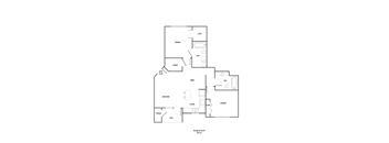 A floor plan of a two-story house with a living room, dining room, kitchen, and bedrooms.